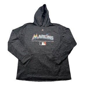 Majestic MLB Miami Marlins Hoodie Size Large